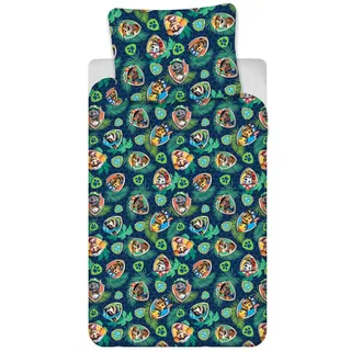 Baby-Bettwäsche Paw Patrol mit Ruben, Chase, Marcus und Zuma, 100 % Baumwolle, Bettbezug 100 x 135 cm + Kissenbezug 40 x 60 cm