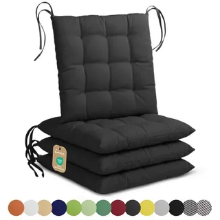 Lavea Stuhlkissen Lavea® Sitzkissen & Stuhlkissen 40x40 cm – 4er/8er Set, 40x40x3 cm, mit Stoffbändern, Indoor & Outdoor, für Garten & Balkon grau