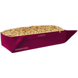 coox WUNDERFORM Basic L in Dunkelrot, die erste faltbare Kastenform, platzsparende Backform aus Silikon BPA-frei