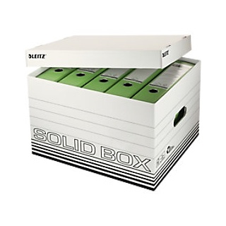 Leitz Solid Aufbewahrungsbox 6119 Mit Deckel Größe L Weiß Karton 34,6 x 45 x 30,5 cm 10 Stück