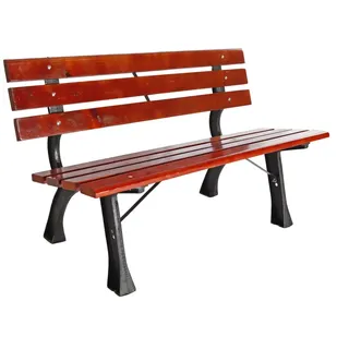 LINDER EXCLUSIV Gartenbank 3-Sitzer Parkbank bis 240 Kg Gartenmöbel Holzbank MC4353 120x57x70cm - Schwarz