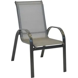 Merxx Amalfi Stapelsessel 2er-Set Graphit-Diamantbraun
