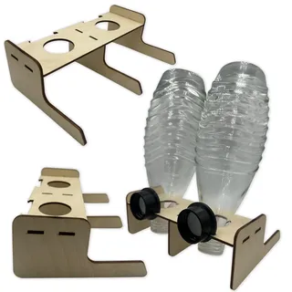 Abtropfständer für 2 SodaStream Crystal Glaskaraffen Flaschenhalter Holz Küche