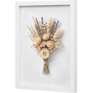 EUGAD 3D Bilderrahmen zum befüllen, 30x40 cm, Weiß, 1.5cm Tiefer | 3D Objektrahmen, Tiefer Rahmen für Wand- & Tischrahmen, Shadow Box für Fotos, Hochzeitsstrauß, DIY Kunstwerke