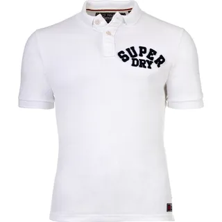 Superdry Herren Poloshirt - Vintage Athletic Polo, Logo, Baumwolle, einfarbig Weiß / 3XL