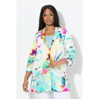 Ulla Popken Sommerjacke Jacke A-Linie Reverskragen Langarm weiß 54/56