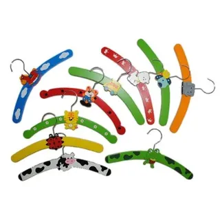 alles-meine.de GmbH 10 Stück - Kleiderbügel Tiere - Holz Kinderkleiderbügel Holzkleiderbügel bunt
