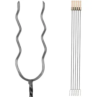 KOTARBAU® 5er Set Grillspieße - Lagerfeuer Spieße lang - Grillgabel - Camping Grill – 130 cm – Würstchenstecker – Feuergabel – Grillgabeln - mit Aufhänger