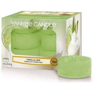 Yankee Candle Duft-Teelichter | Vanilla Lime | 12 Stück , Teelicht Kerzen (x 12)