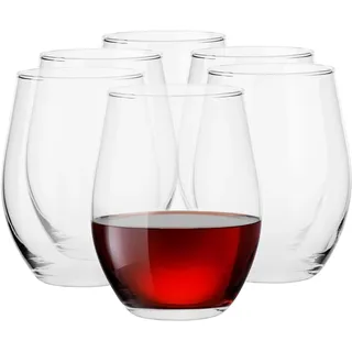 TREND FOR HOME Weingläser ohne Stiel Weinglas ohne Stiel, 580 ml, Set von 6, Weingläser ohne Fuß Cocktailgläser Set Tumbler Glas für Rotweine und Weißweine, Spülmaschinenfest, Kollektion Sofia