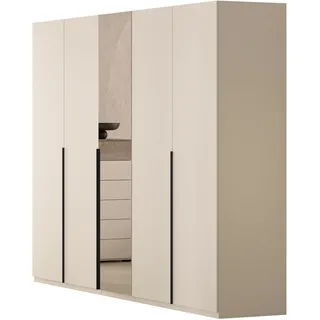 Kleiderschrank mit Spiegel 230 cm Beige-Kaschmir - 5-türig - FAVORITA