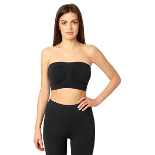 Merry Style Damen Bandeau Top 06 161 (Schwarz, S-M) - S-M