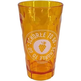 Schorle to go Dubbebecher 0,5 Liter (Orange) aus Plastik - Pfälzer Dubbeglas aus Kunststoff (Polycarbonat) (Dubbeglas Shop)