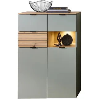 Innostyle Highboard 84 x 125 x 45 cm Schilfgrün / Artisan Eiche