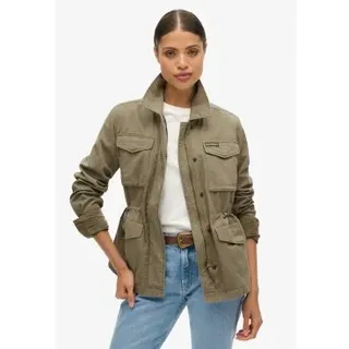 Superdry für Damen. W5011762A Bestickte Militärjacke M65 grün (L), Lässig, Baumwolle