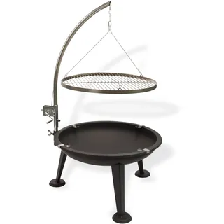 Edelstahl Schwenkgrill Holzkohlegrill 3-beinig Ø 55 cm Grillrost Feuerschale