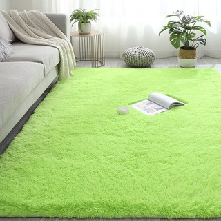 CHBIN Hochflor 180x240cm Teppich Wohnzimmer Schaffell Teppich Zottige Teppiche Spitzenqualität Waschbar für Bettvorleger Sofa Matte Oder Schlafzimmmer Deko Usw, Grün