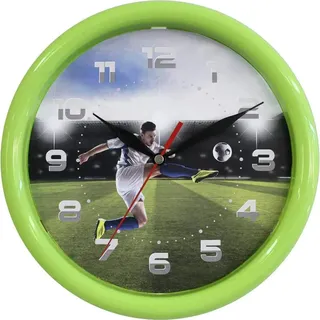 Eurotime Fussball Quarz Wanduhr kein Ticken, schleichende Sekunde (geräuscharm) Modell 80090