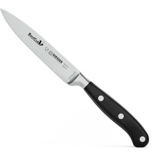 Giesser seit 1776 - Made in Germany - scharfes Officemesser geschmiedet 10 cm BestCut, hitzebeständig, schwarz, deutsches Spickmesser spülmaschinengeeignet, rostfrei