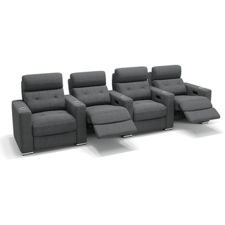 Stoff 4-Sitzer Couch MATERA Relaxcouch - Grau