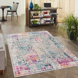 Mazovia Groß Teppich Wohnzimmer 180x250cm Anthrazit Grau Vintage Weich | Teppich für Schlafzimmer Esszimmer Büro Eingangsbereich Pflegeleicht Fußbodenheizungsgeeignet Reinigungsmittelbeständig