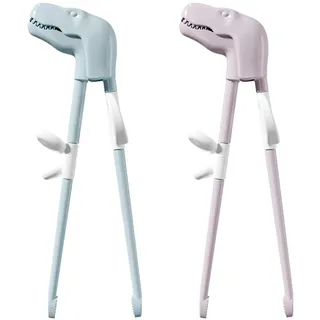 2-Paar Stäbchen hilfe zum essen, Essstäbchen Hilfe,Training Essstäbchen für anfänger(Blau+Rosa)