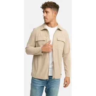 Indicode Hemd Langarm INNemoto Zip Shirt, Größe S in Beige Beige