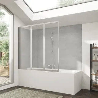 Hüppe Combinett 2 Badewannenabtrennung, 3-teilig, Kunstglas Pacific S klar