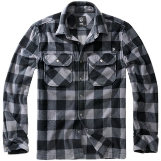 Brandit Langarmhemd - Fleece Shirt Jeff - M bis 5XL - für Männer - Größe 5XL - schwarz/grau