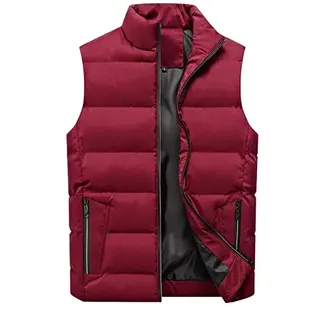 KIJSKKOPO Herren Weste Outdoor,Gesteppte Westen Und Bodywarmer für Herren In Übergröße, Schwarz, Ärmellose Jacke Mit Stehkragen Und Reißverschluss Und Taschen, Wattierte Winterweste, Oberbekle - 4XL