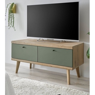 Furn.Design Lowboard Juna (TV Board in Evoke Eiche mit Salbeigrün, 107 x 50 cm), skandinavisches Design grün