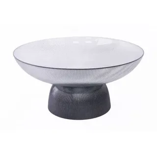 Schäfer Deko Schale aus Glas mit Fuß – Perfekt für Dekoration und Präsentation Anthrazit Ø 25,5 cm