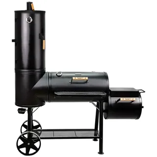 Taino Smoker, Schwarz, Metall, 188x175x65 cm, Grills & Outdoor-Küchen, Holzkohlegrills