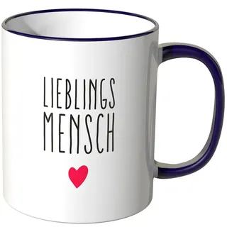 WANDKINGS® Tasse, Spruch Lieblingsmensch mit kleinem Herzchen - LILA