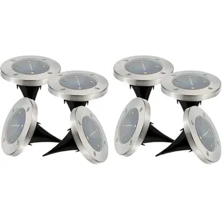 Lumi Jardin Solar Spot 8er Set D12cm spritzwassergeschützt IP44 weiß