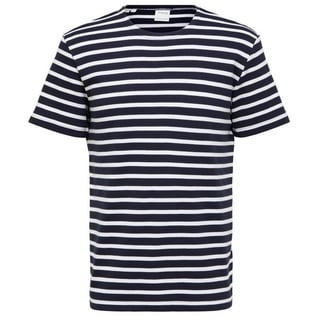 SELECTED HOMME T-Shirt SLHBRIAC STRIPE (1-tlg) aus Baumwolle bunt L