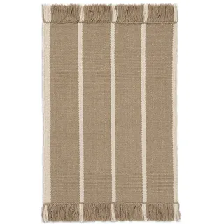 Ferm Living - Calm Kelim Fußmatte, dark sand/off-white