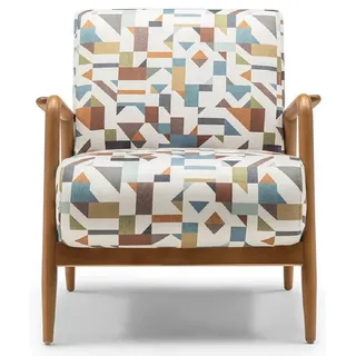 JVmoebel Sessel Bunter Ohrensessel mit Holzgestell und Polyätherschaum-Polsterung (1-St., Sessel), Made in Europa beige