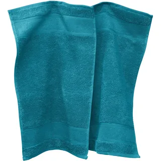 Erwin Müller Gästetuch Karlsruhe 2er- Pack 100% Baumwolle Petrol Größe 30x50 cm - extrem saugstark, leicht, flauschig weich, hautschmeichelnd (weitere Farben)