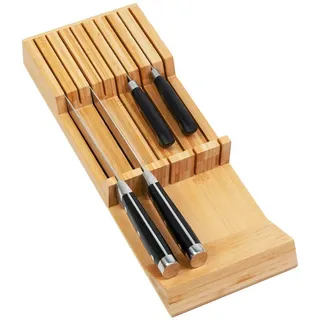LuxusKollektion Messerblock Messer Schubladen Organizer Bambus bis 9 Messer