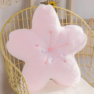 Jssevn-kawaii-kunstfellkissen, 45 X 45 Cm, Rosa, Kopfstützenkissen Für Sofa, Bett, Bürostuhl, Autositz
