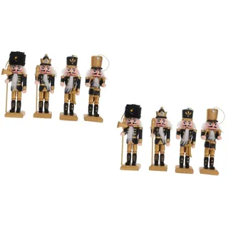 Cabilock 2 Sätze Nussknacker Christbaumschmuck Wohndeko Solarleuchten Weihnachtsdeko Küche Teelichter Weihnachtskugeln Zimmerleuchten Tür Aufblasbar Künstlich Girlande Holz 4 Stück * 2