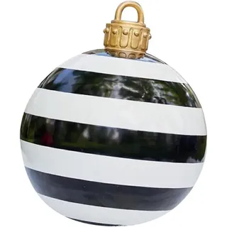 Riesige Aufblasbare Weihnachtskugel, 60 Cm, Xxl (schwarz-weiß Gestreift)