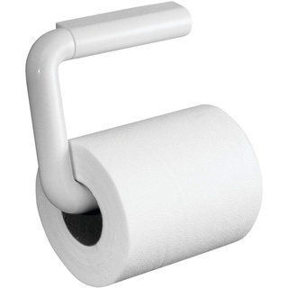 iDesign Toilettenpapierhalter, wandmontierter Klopapierhalter in schlankem Design, schlichter Klorollenhalter aus Kunststoff, weiß