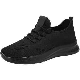 Generisch Herren Sneaker 46 Schwarz, Arbeitsschuhe Herren Sommer Atmungsaktiv Turnschuhe Bequeme Fitnessschuhe Mit Gummisohle Freizeitschuhe Einfarbig Arbeitsschuhe rutschfeste Laufschuhe - 46 EU