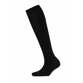 FALKE Damen Kniestrumpf - Vorteilspack, Softmerino KH, lange Socken, einfarbig Schwarz 37-38 2 Paar (2x1P)