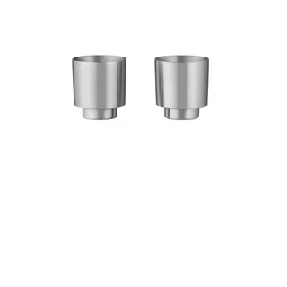 blomus Tasse 2er Set -MAKOTO STEEL- Kaffeetasse, Espressotasse, Teetasse, 2-tlg., doppelwandig, thermofunktion, zeitloser Edelstahl silberfarben Ø 5.5 cm x 6 cm