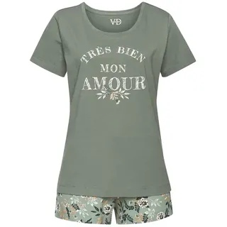 vivance dreams by lascana Shorty Pyjama grün geblümt 36-38