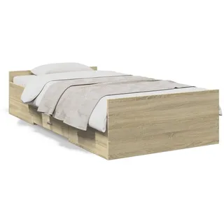 vidaXL Bettgestell mit Schubladen Sonoma-Eiche 90x190 cm Holzwerkstoff