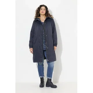 Ulla Popken Wintermantel HYPRAR Cargo-Mantel Kunstfellbesatz-Kapuze Zipptaschen schwarz 42/44